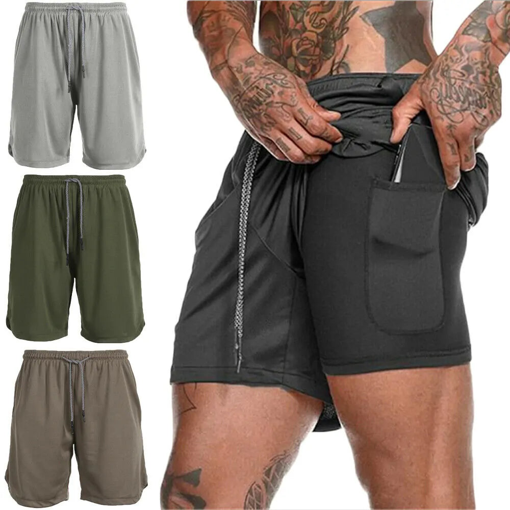 Pantalones cortos para correr Ropa deportiva doble para exteriores