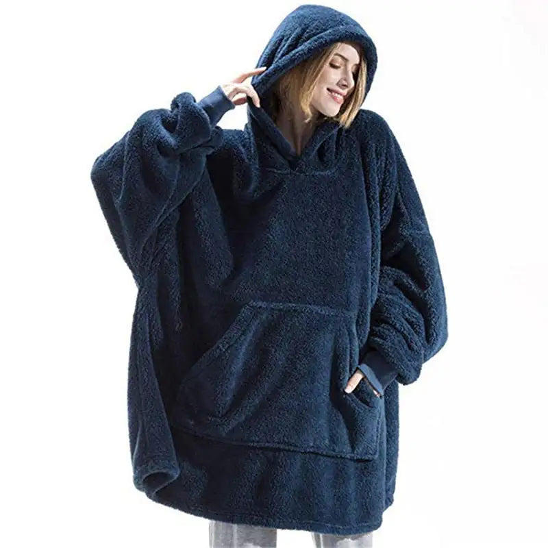 Sudadera con capucha y manta polar de gran tamaño