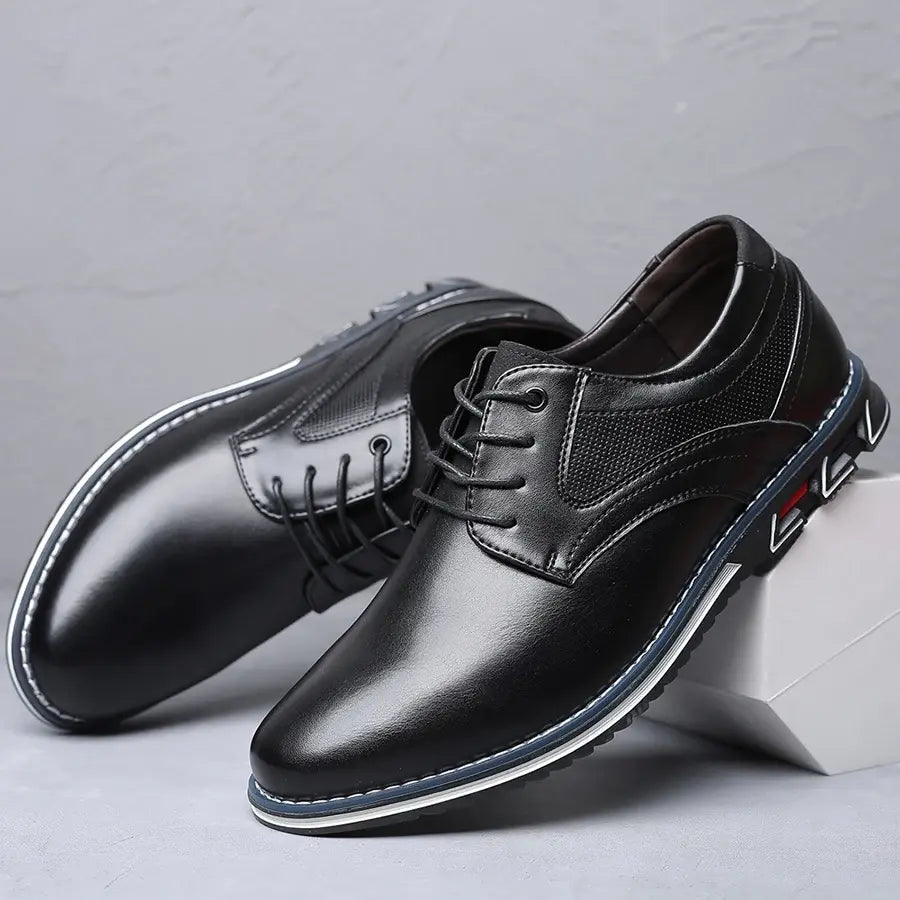 Zapatos retro para hombre, zapatos de cuero de marca de negocios