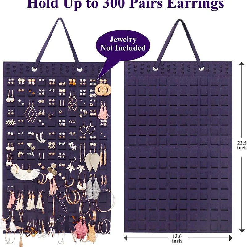 Organizador de joyas elegante: elegante organizador de pared para guardar collares, anillos, pendientes y pulseras
