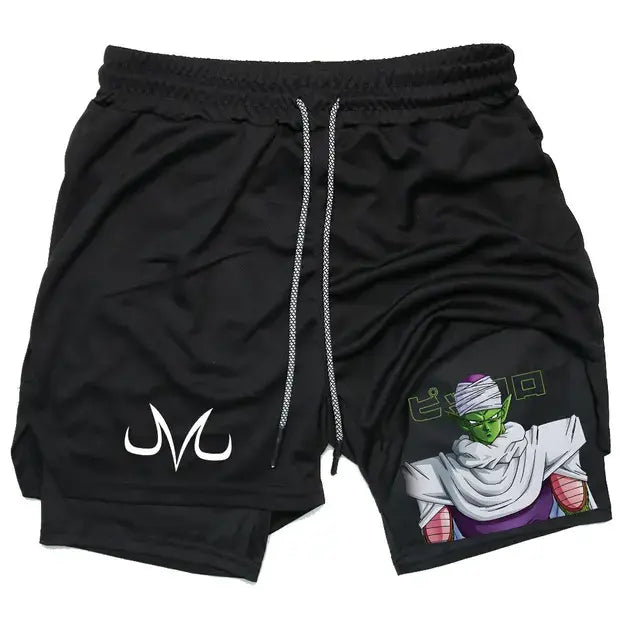 Pantalones cortos de anime para correr y fitness para hombre