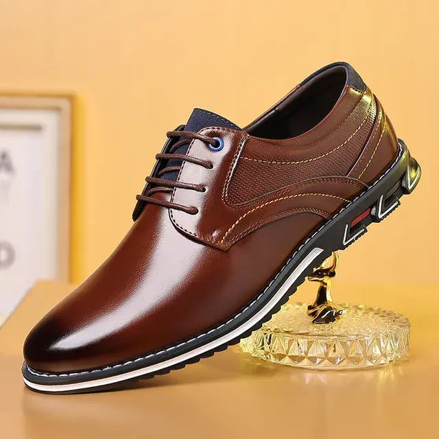 Zapatos retro para hombre, zapatos de cuero de marca de negocios