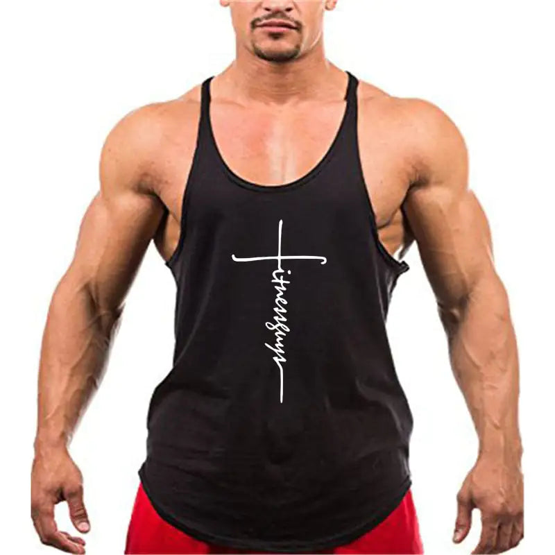 Camiseta sin mangas con tirantes para hombre, marca Gym, ropa de culturismo