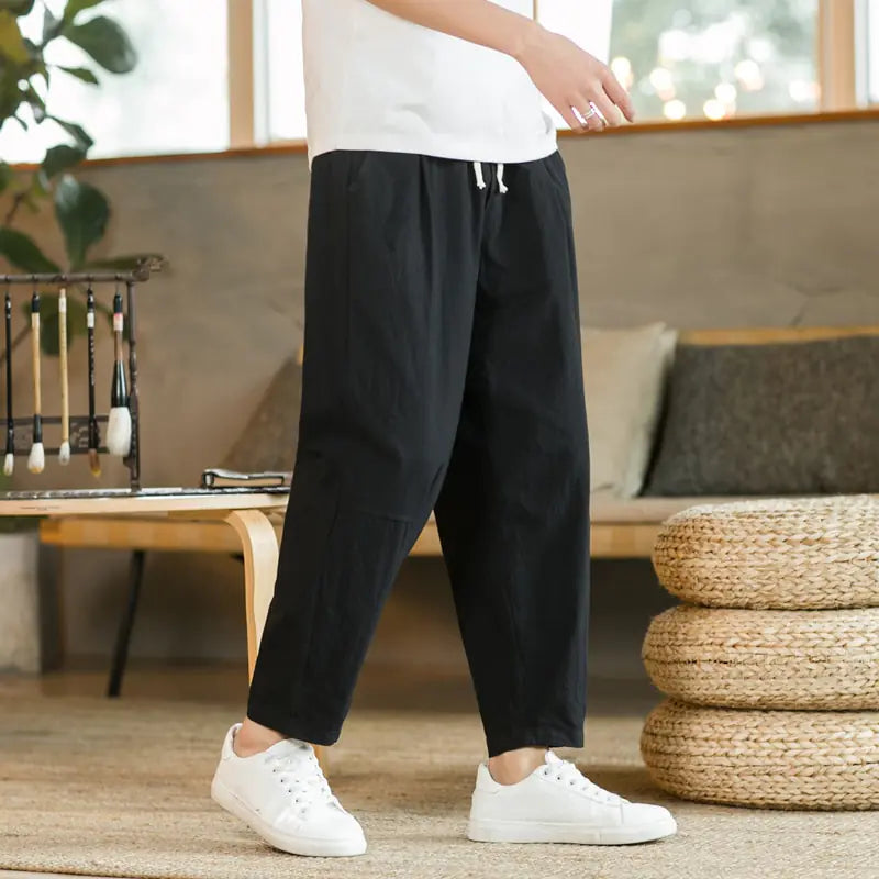 Pantalones de lino y algodón de verano