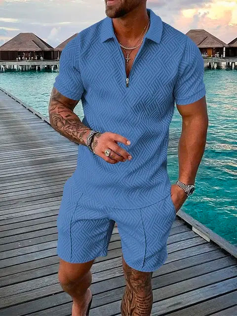 Conjunto deportivo informal de dos piezas para hombre de verano 2024