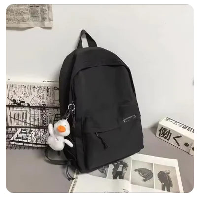 Mochila de nailon para portátil de gran capacidad y sencilla para mujer