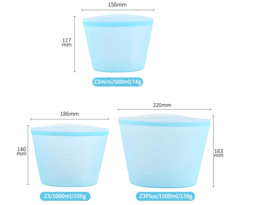Bolsas de almacenamiento reutilizables de silicona PEVA para alimentos frescos