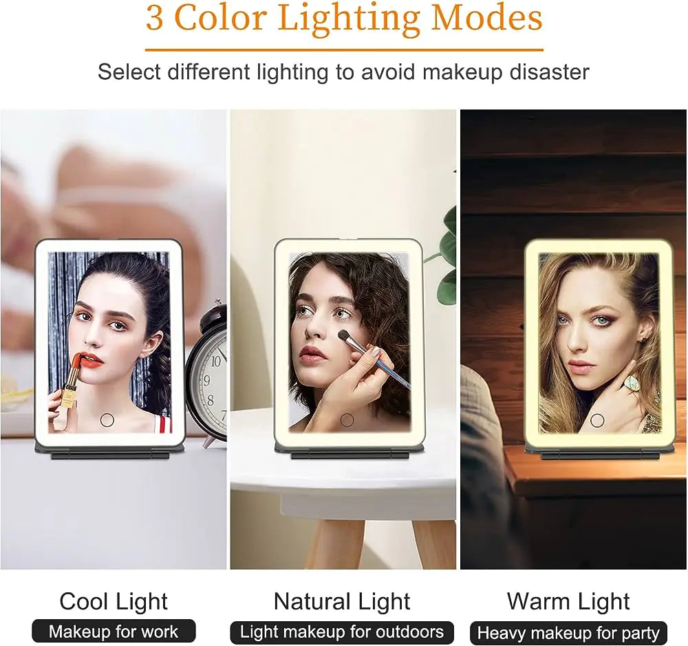 Espejo de maquillaje inteligente con luz