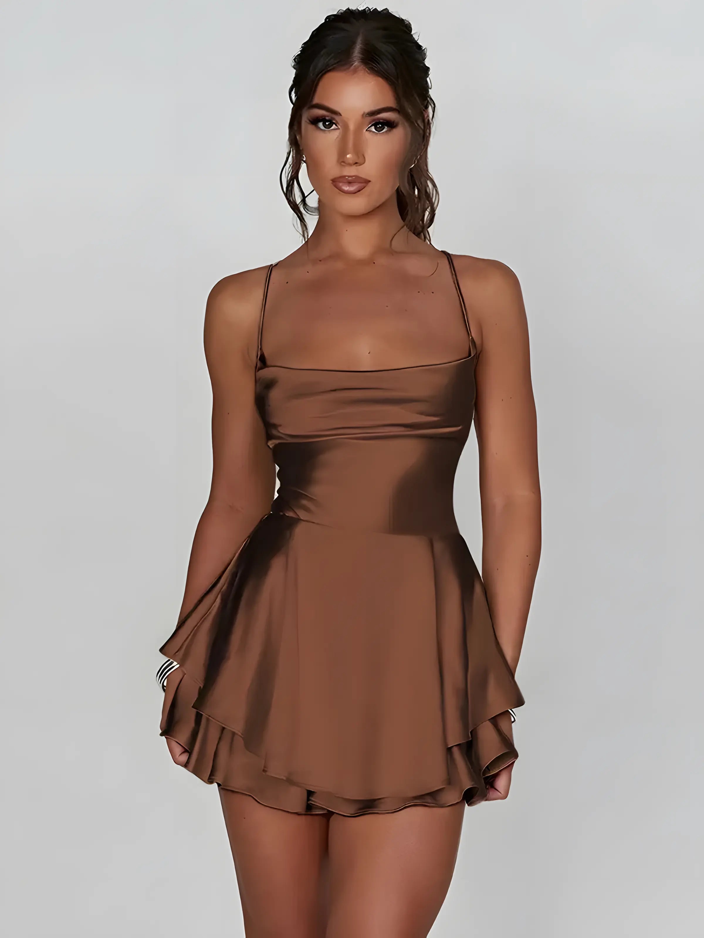 Minivestido camisola de satén
