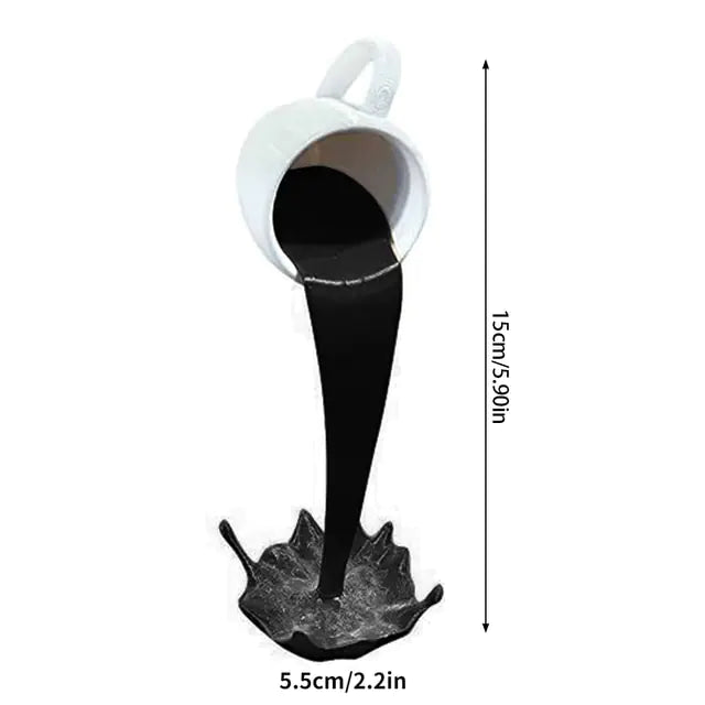 Estatuas de resina Taza de café flotante Escultura artística Cocina Hogar