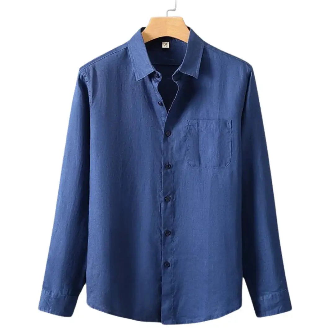 Camisa de algodón de manga larga para hombre de East Rain