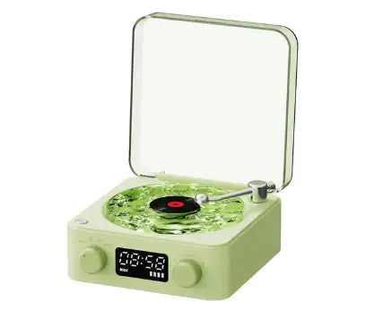 Altavoz inalámbrico retro con tocadiscos y Bluetooth