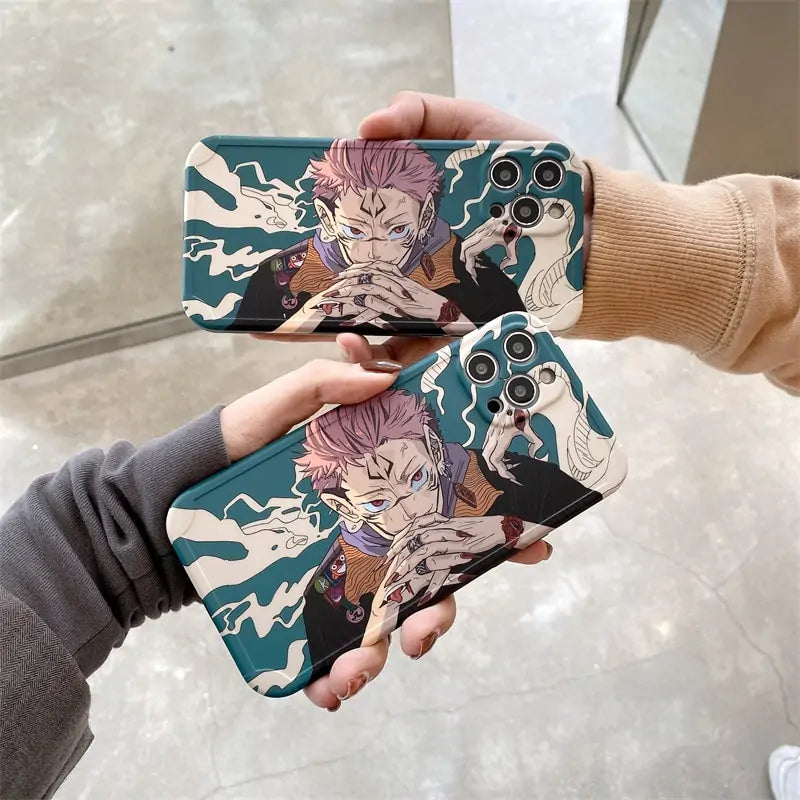 Funda de teléfono con dibujos animados de anime Jujutsu Kaisen para iPhone 14, 13, 12, 11 Pro, X, Xs, Max, XR, bonita y suave