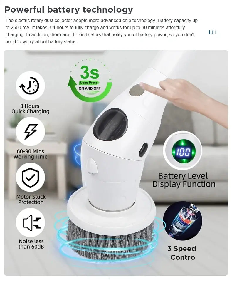 Cepillo de limpieza eléctrico Cepillo de baño y cocina