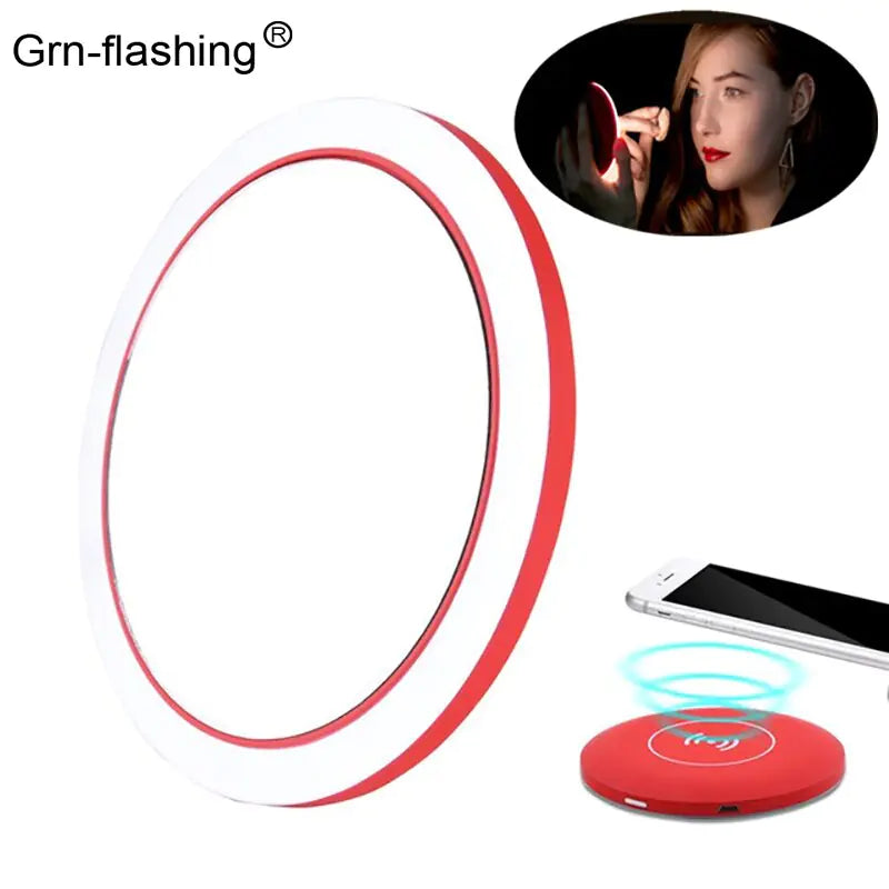 Mini espejo de maquillaje LED portátil