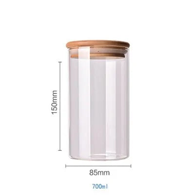 Recipientes para almacenar alimentos de vidrio de borosilicato recubierto de bambú