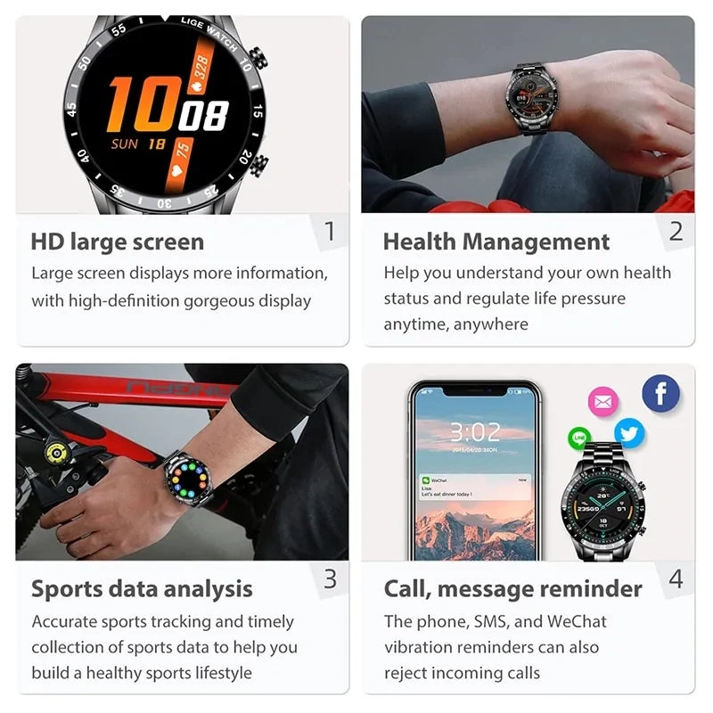 Reloj inteligente deportivo resistente al agua y al agua