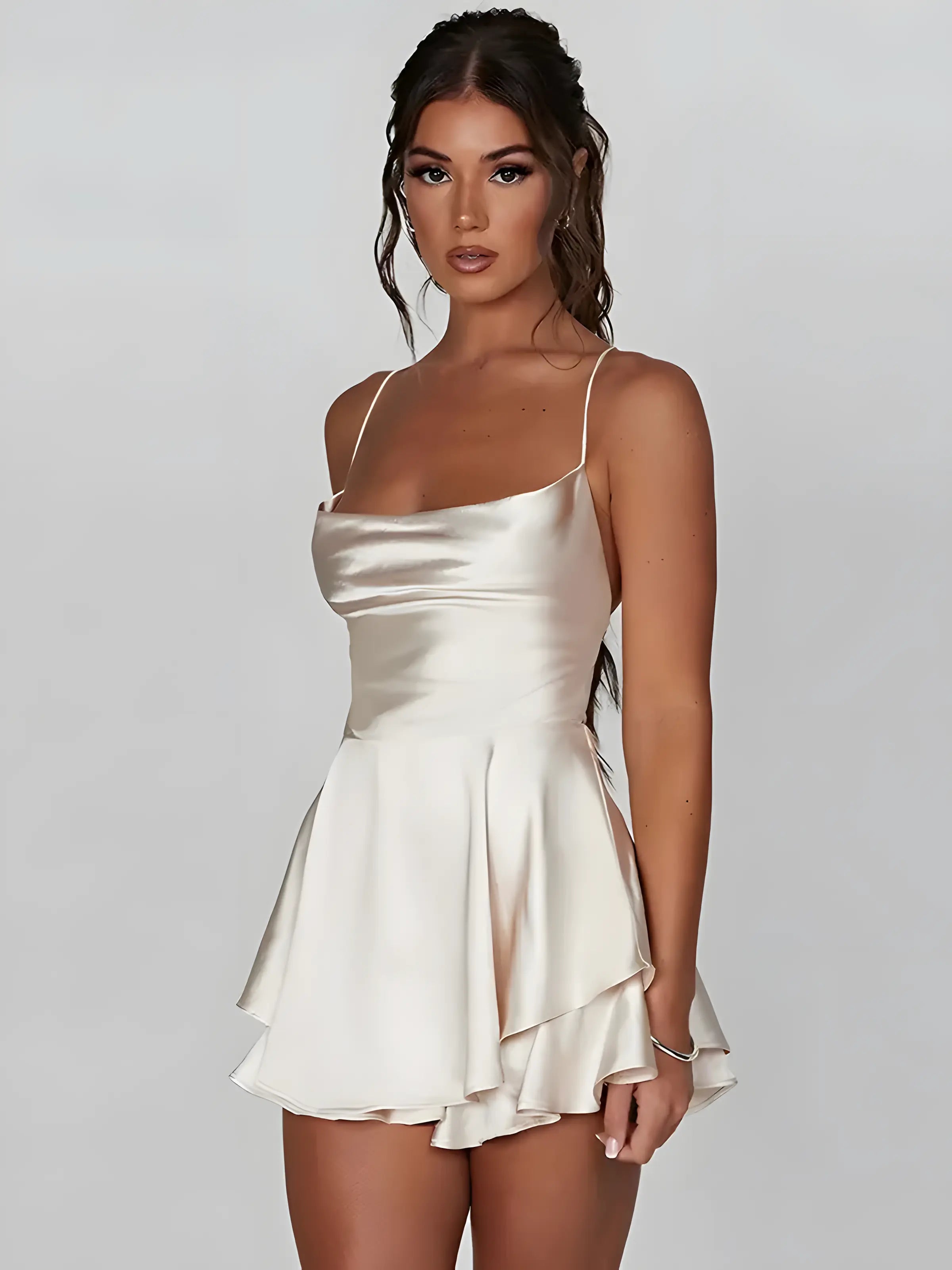 Minivestido camisola de satén