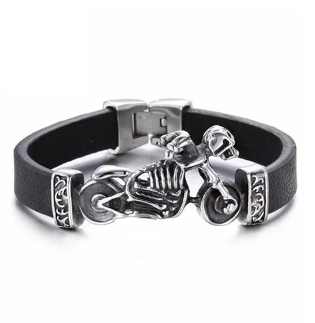 Pulsera clásica de cuero multicapa tejida a mano
