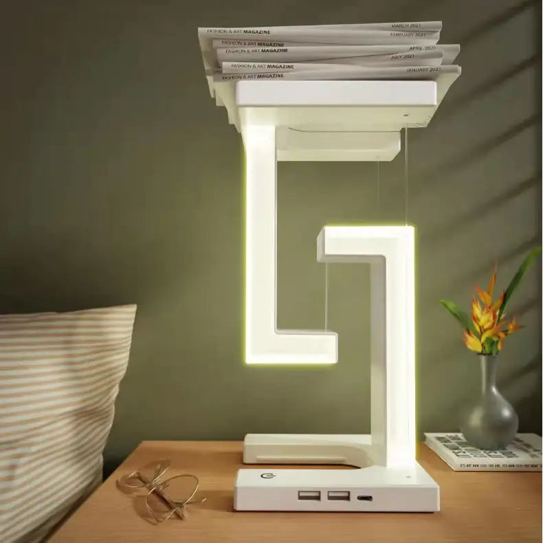 Lámpara de mesa colgante con carga inalámbrica para teléfono inteligente