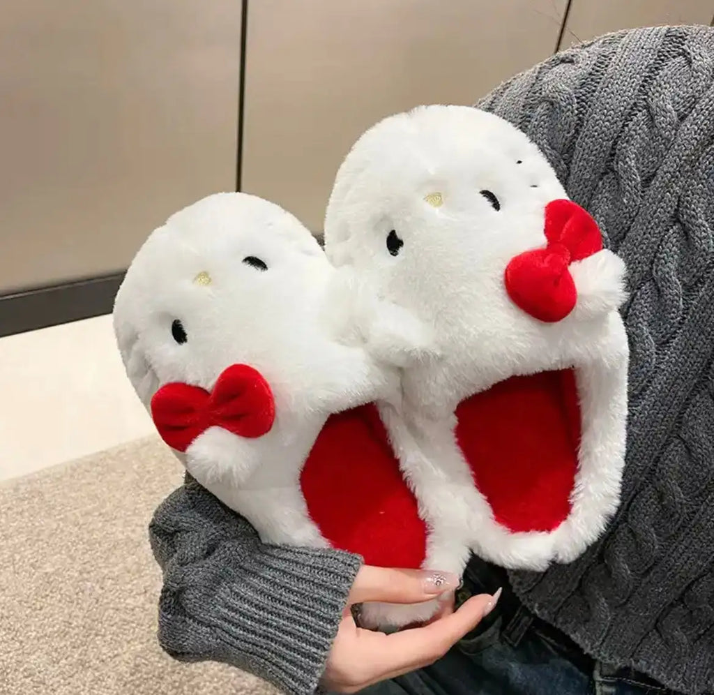 Pantuflas mullidas y esponjosas de gatito kawaii