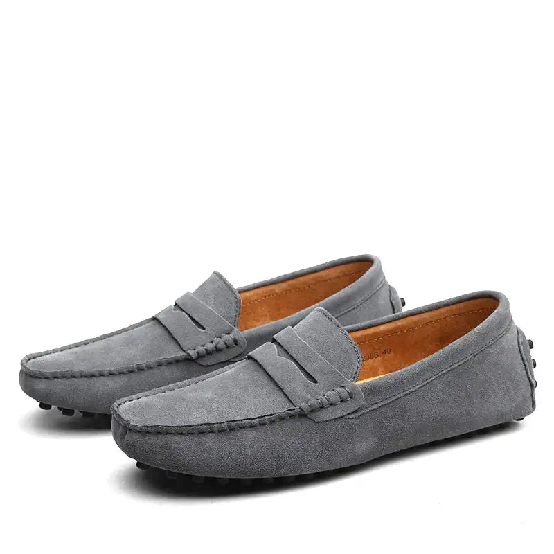 Mocasines de cuero, zapatos casuales sin cordones para conducir