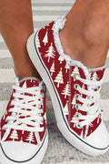 Zapatos planos de lona con diseño de árbol de Navidad para uso diario