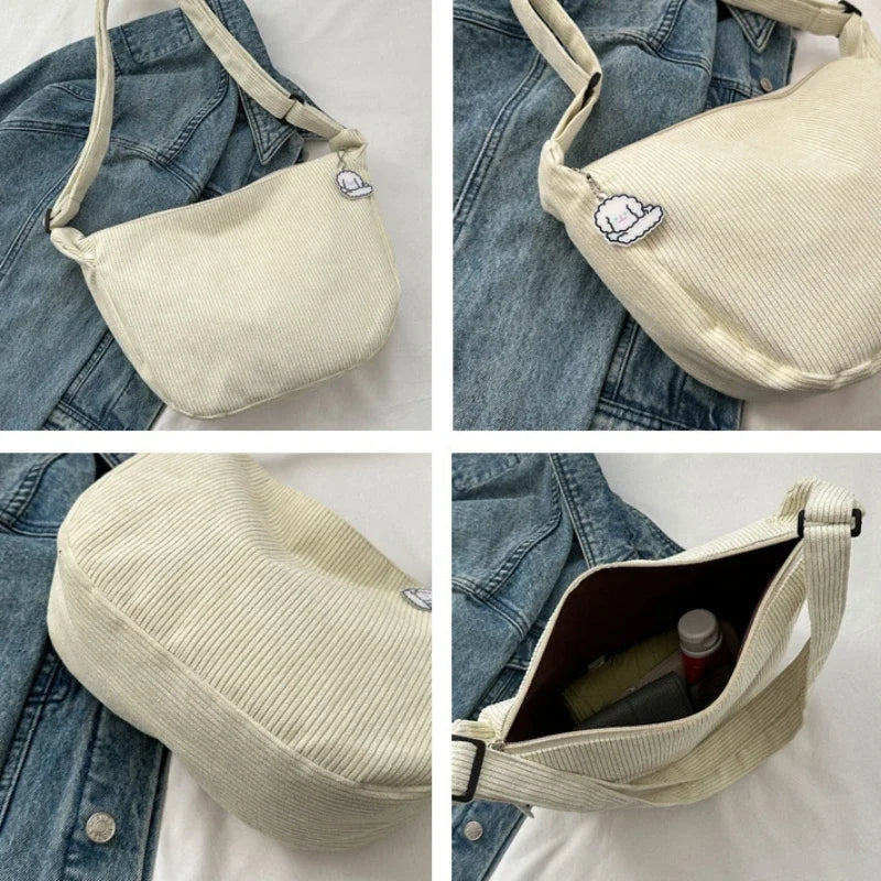 Bolsos bandolera de pana para mujer