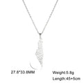 Collares unisex de acero inoxidable con mapa hueco