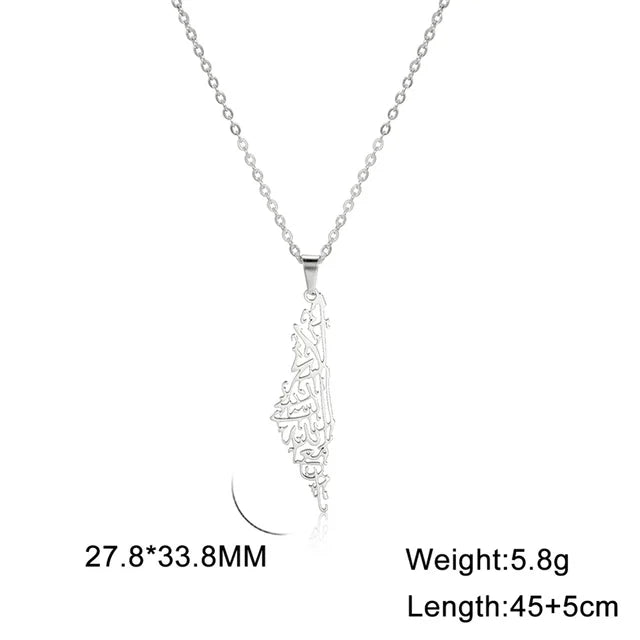 Collares unisex de acero inoxidable con mapa hueco