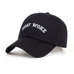 Stay Woke Embroidery Unstructured Dad Hat