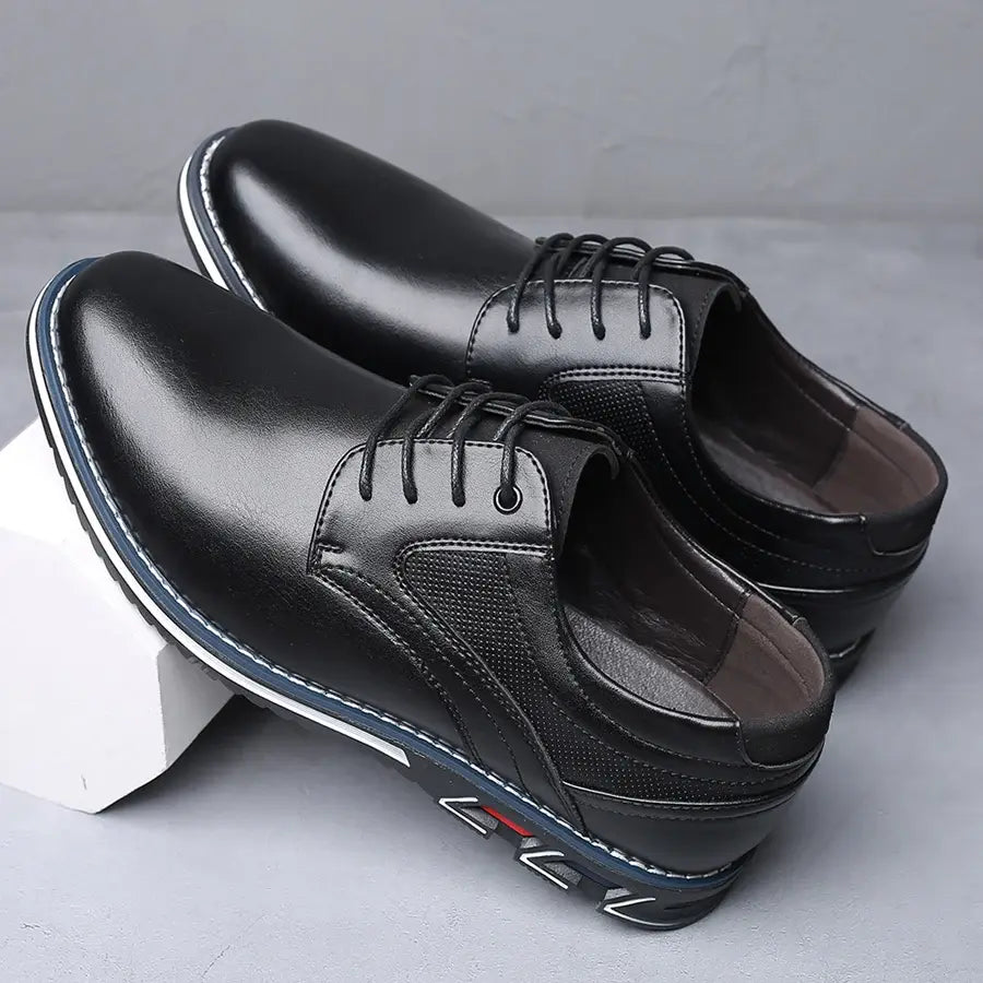 Zapatos retro para hombre, zapatos de cuero de marca de negocios