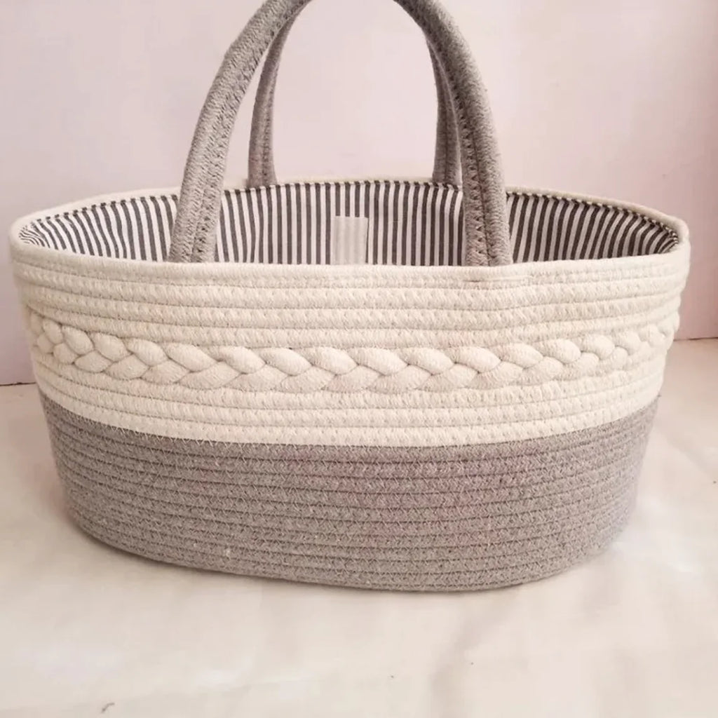 Cesta de almacenamiento portátil de plástico compacta - Color blanco