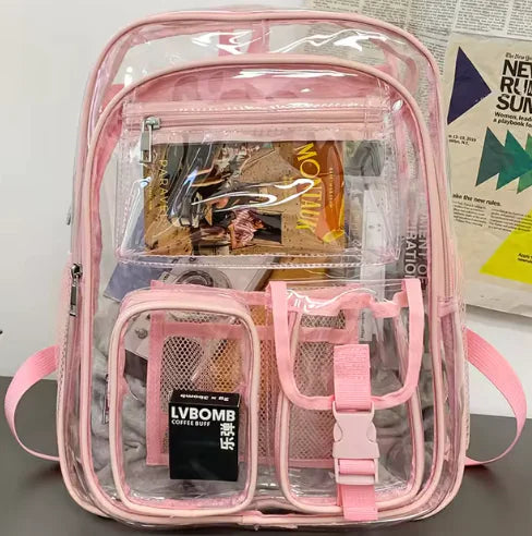 Mochila transparente resistente para la escuela y viajes