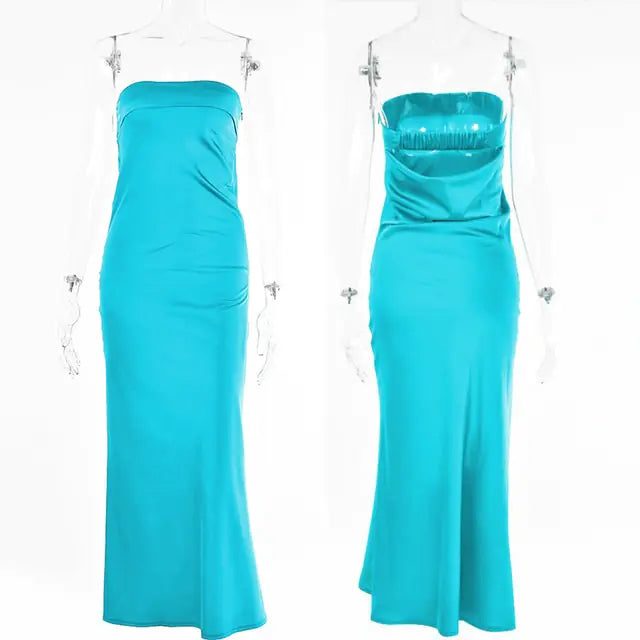 Vestido de noche sexy de satén Giyu