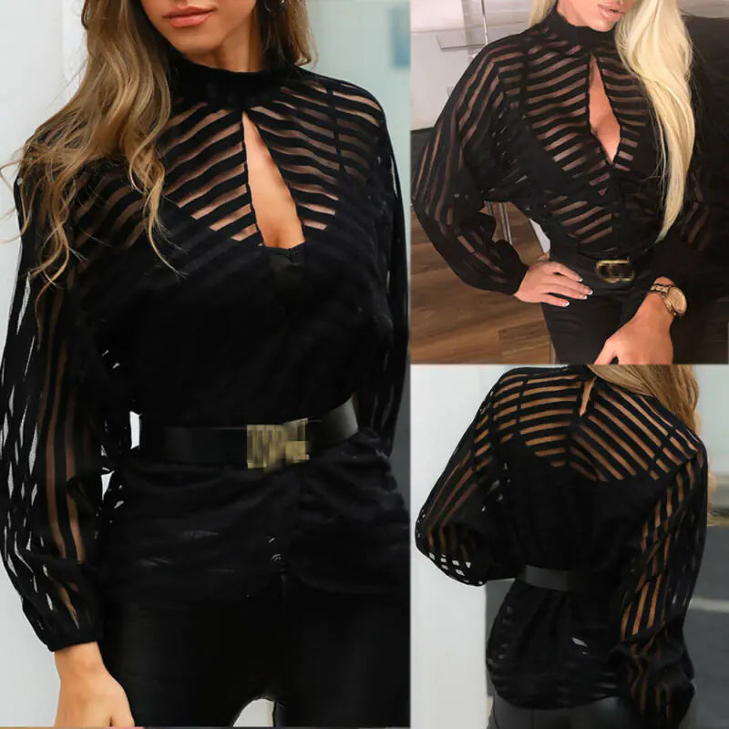 Blusa de malla de mujer