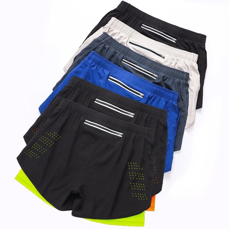 Pantalones cortos de secado rápido para correr para hombre
