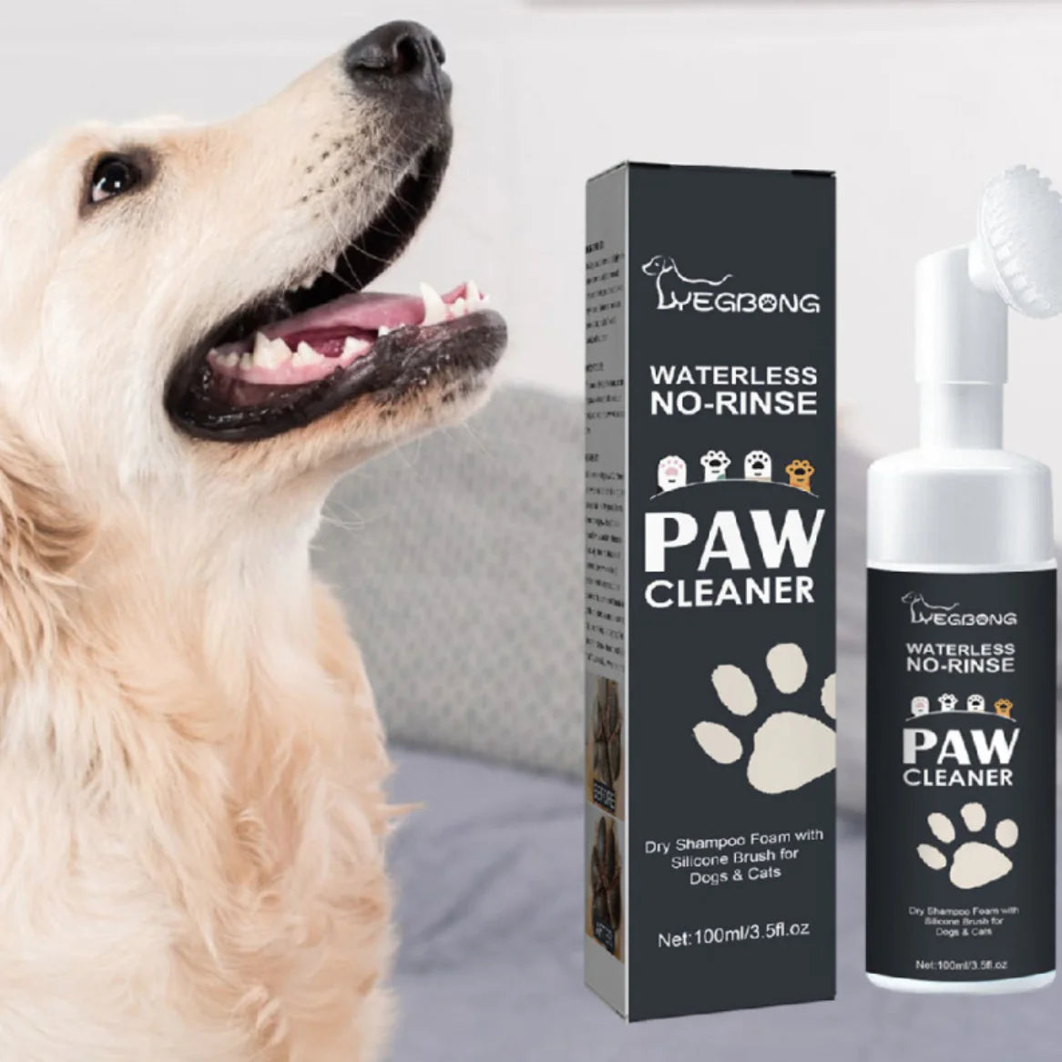 Alfombrilla para el cuidado de las patas de perro con solución de limpieza