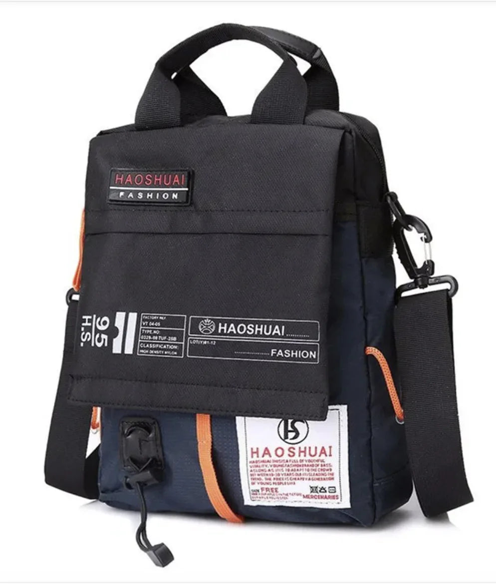 Bolso bandolera de nailon para exteriores y mochila pequeña tipo mensajero para hombre