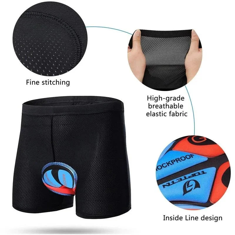 Pantalones cortos de ciclismo acolchados Ropa interior para bicicleta Pantalones cortos