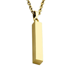 Steel Vertical Bar Pendant Necklace