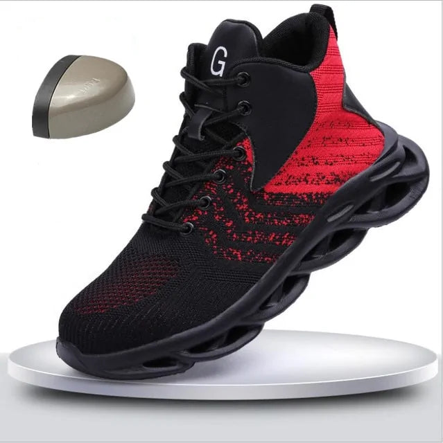 Zapatos de seguridad para trabajo al aire libre con punta de acero para hombre