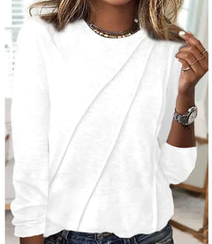 Solid Color Long Sleeve Pullover Top