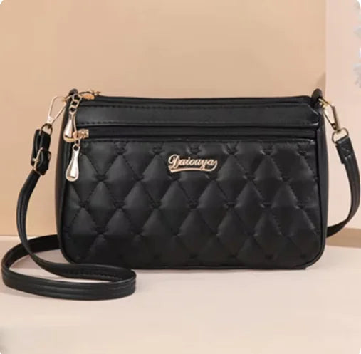 Elegante bolso bandolera con cuadros de diamantes