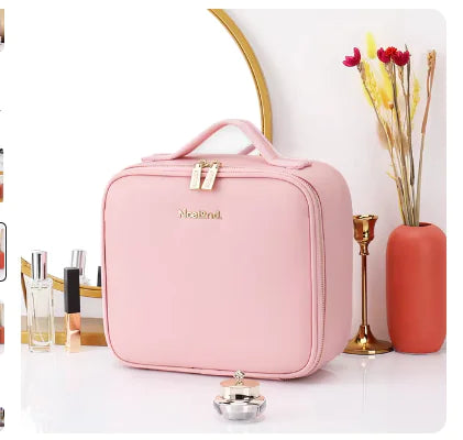 Bolsa de maquillaje de viaje con espejo de pantalla completa