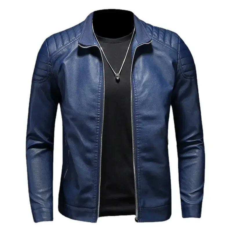 Chaqueta de cuero para moto para hombre