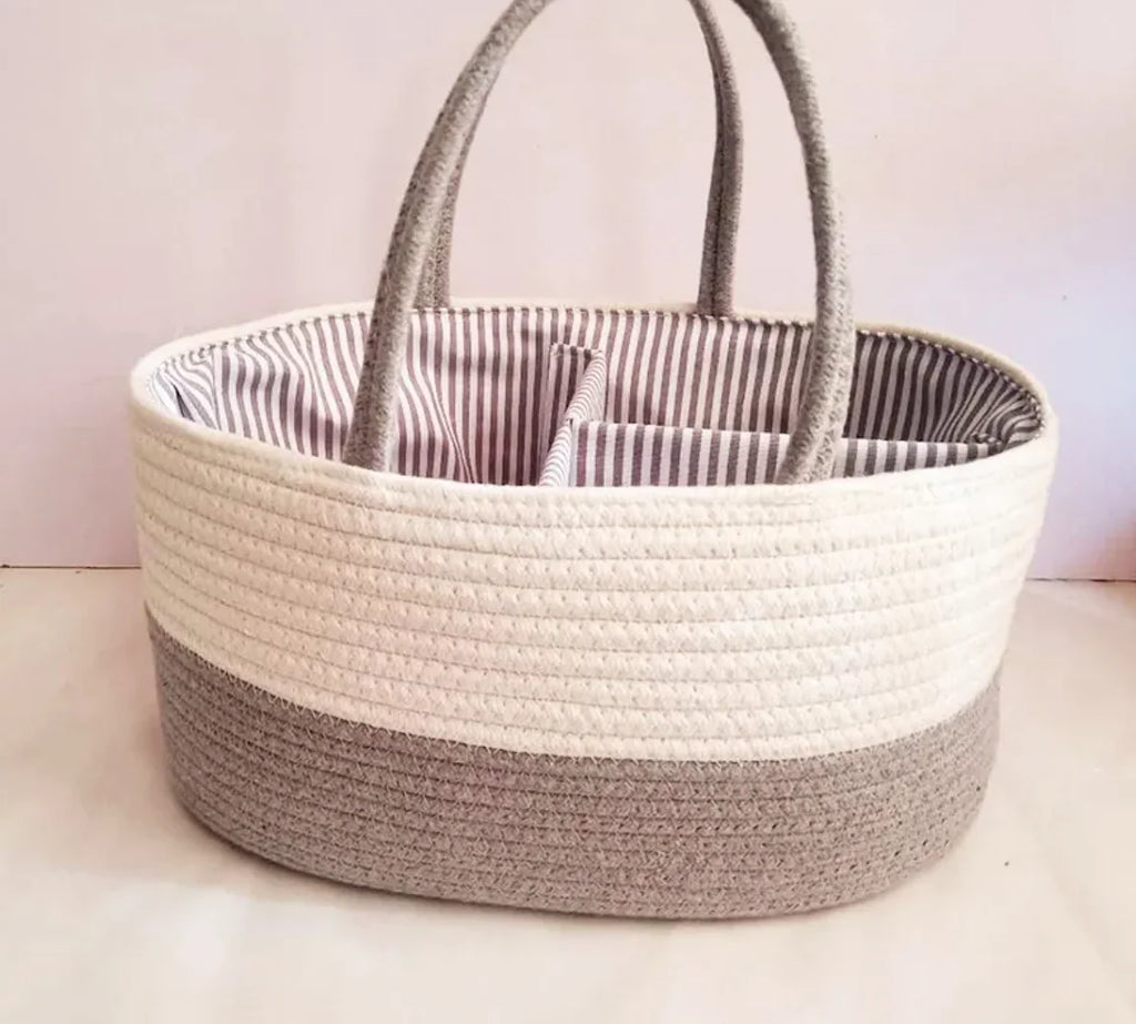 Cesta de almacenamiento portátil de plástico compacta - Color blanco