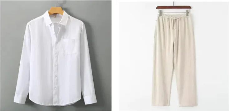 Camisa de lino con cuello alto y efecto ventilado