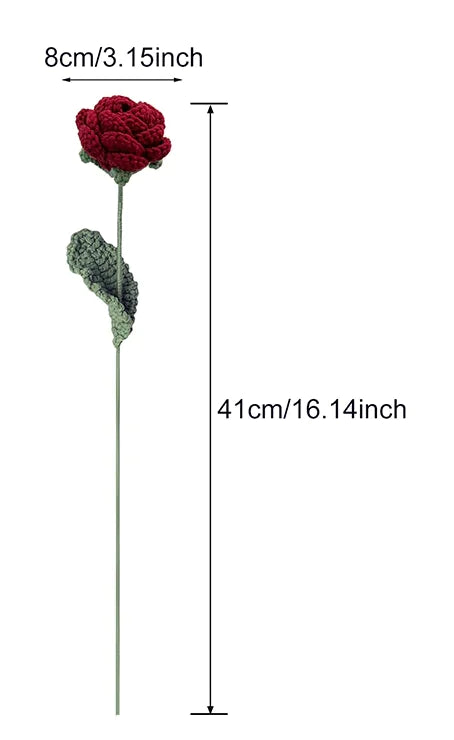 Rosa artificial de ganchillo