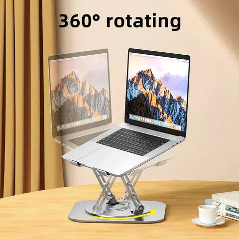 Soporte para computadora portátil giratorio de 360°: soporte para computadora portátil y plegable para todas las MacBook/computadoras portátiles